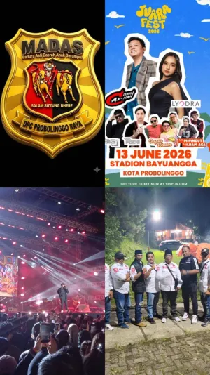 Denny Caknan Pecah di Juara Fest 2026, MADAS (Madura Asli Daerah Anak Serumpun) DPC Probolinggo Raya Apresiasi Konser Kondusif di Bayuangga