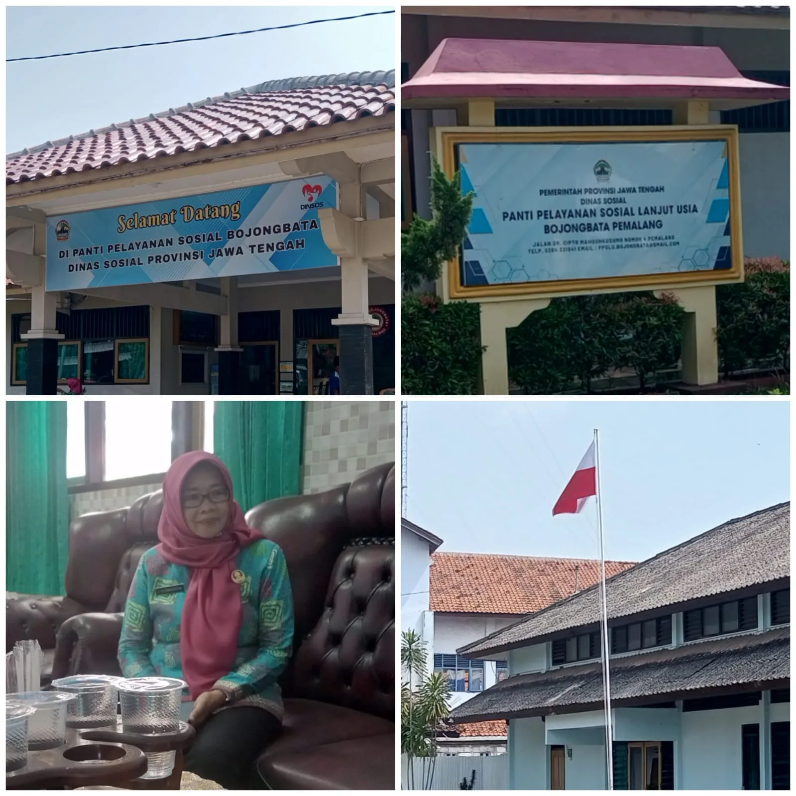 Bendera Merah Putih Terpasang Terbalik di Kantor Dinsos Propinsi Jateng UPTD Pelayanan Lanjut Usia Bojongbata Pemalang
