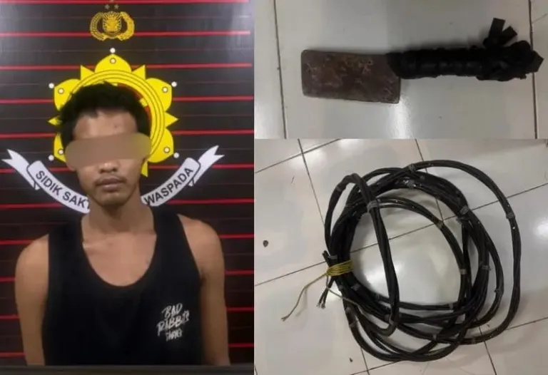 Nekat Gasak Kabel Tower Telkomsel Rp 15 Juta, Pemuda di Kubu Raya Berakhir di Sel