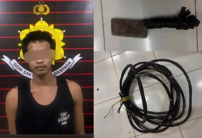 Nekat Gasak Kabel Tower Telkomsel Rp 15 Juta, Pemuda di Kubu Raya Berakhir di Sel