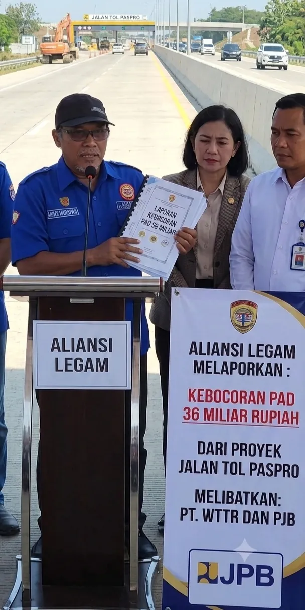 PT. Waskita Transjava Tol Road (WTTR) dan PT. Jasamarga Probolinggo Banyuwangi (JPB) Dituntut Bertanggung Jawab Atas Menguapnya PAD 36 Miyar. LEGAM Terus Desak APH
