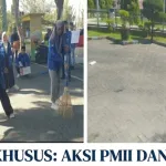 Bentang Spanduk di Gerbang Dewan, PMII Sampang Gugat Janji Program Pusat yang Tersendat di Daerah