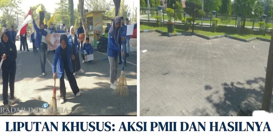 Bentang Spanduk di Gerbang Dewan, PMII Sampang Gugat Janji Program Pusat yang Tersendat di Daerah