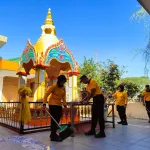 Sambut Hari Bhayangkara ke-80, Polres Malang Bersih-Bersih Vihara di Lawang
