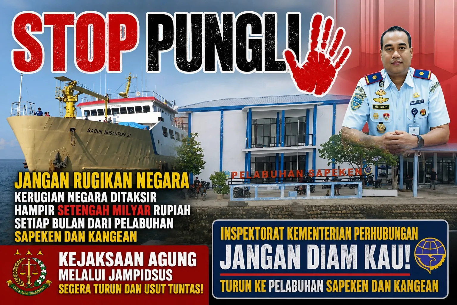 Dugaan Pungli Di Pelabuhan Sapeken Dan Kangean Disorot, Koalisi Ativis Hukum Dan Mahasiswa Desak Kejaksaan Agung Turun Tangan
