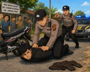Kabur Usai Curi Motor, Remaja di Gunung Pelindung Terjatuh dan Ditangkap Warga*