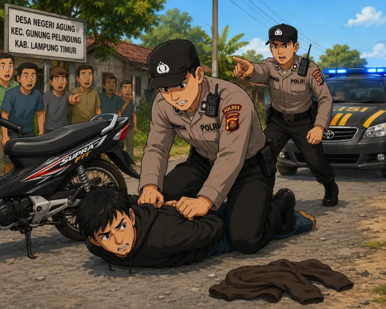 Kabur Usai Curi Motor, Remaja di Gunung Pelindung Terjatuh dan Ditangkap Warga*