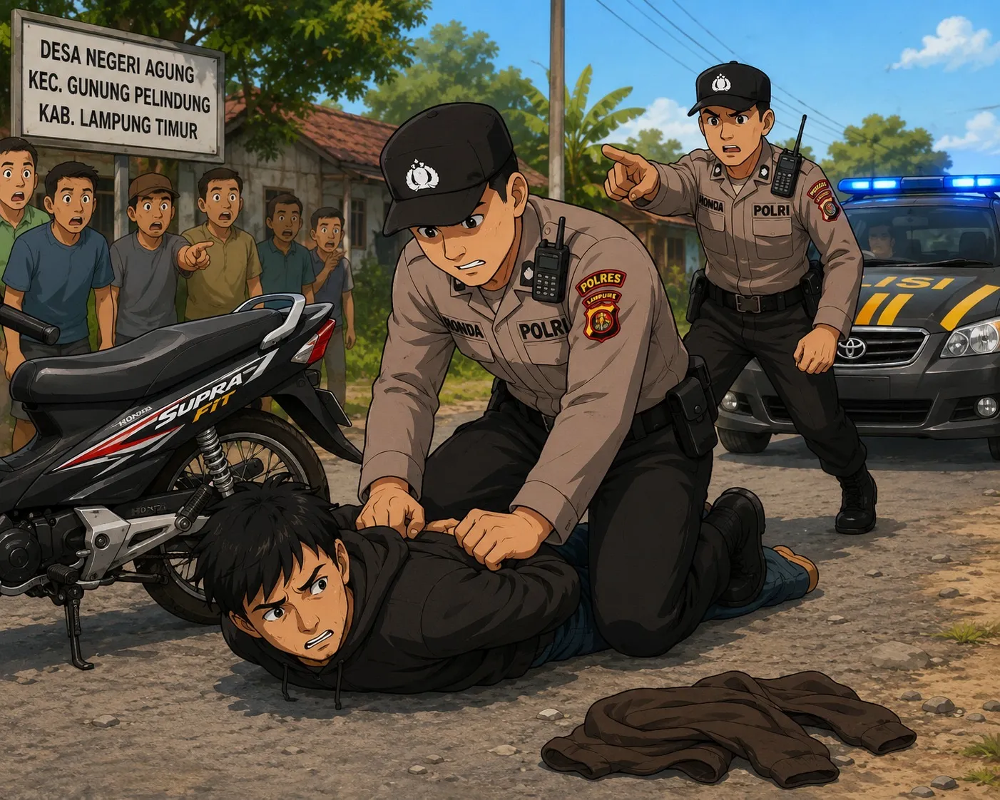 Kabur Usai Curi Motor, Remaja di Gunung Pelindung Terjatuh dan Ditangkap Warga*