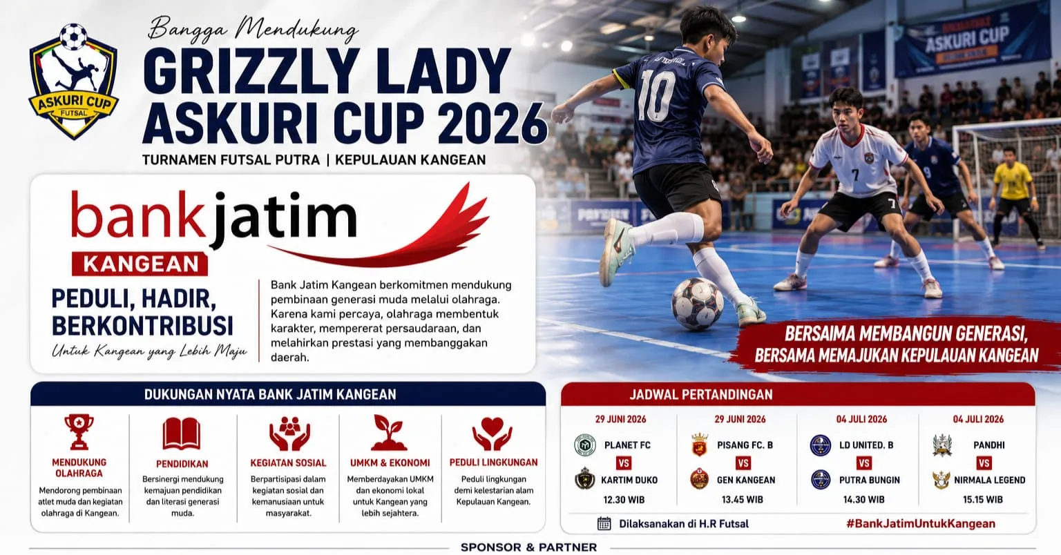 Bank Jatim Cabang Kangean Perkuat Pembinaan Olahraga Kepulauan melalui Dukungan pada Grizzly Lady Askuri Cup 2026