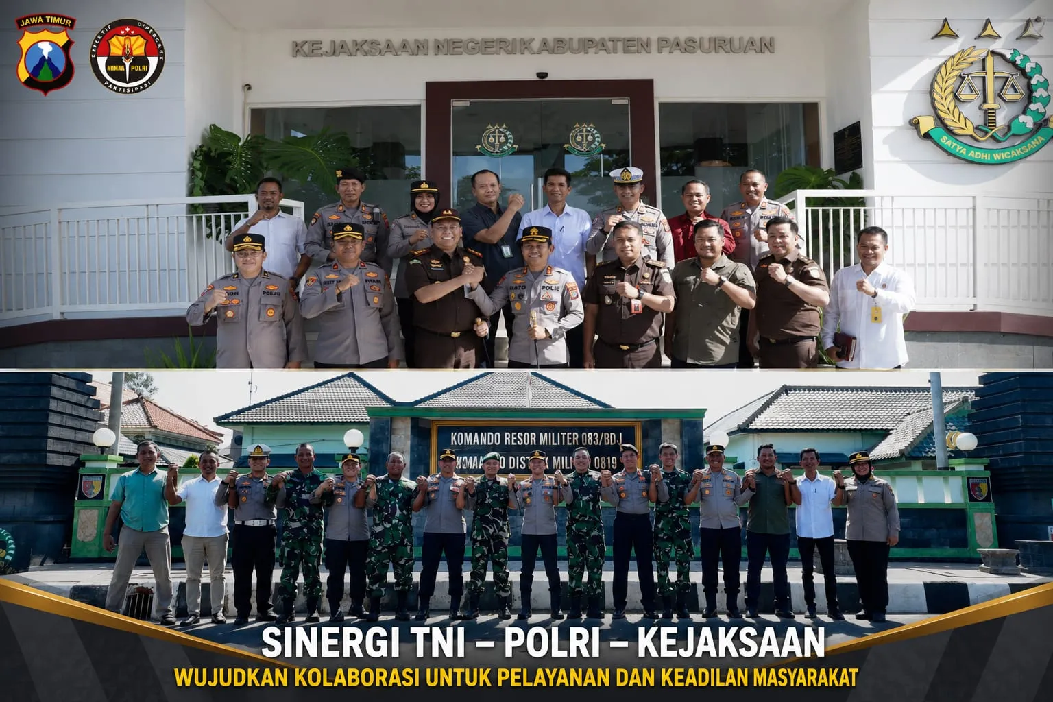Perkuat Sinergitas Penegak Hukum, Kapolres Pasuruan Jalin Silaturahmi dengan TNI dan Kejaksaan