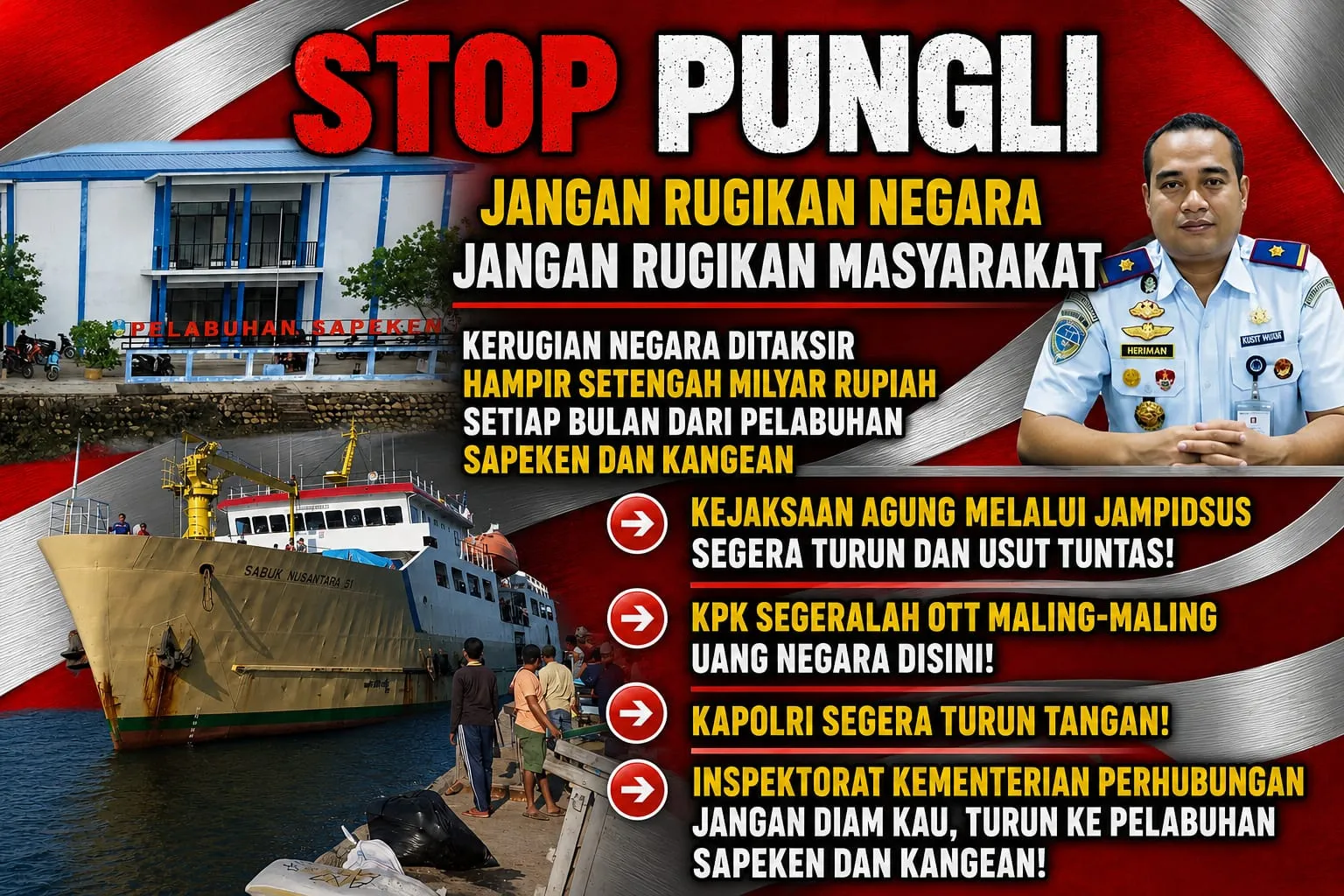 Diduga Rugikan Negara Hampir Setengah Milyar Rupiah per Bulan, Aktivis dan Tokoh Pemuda Desak APH Usut Dugaan Pungli di Pelabuhan Kangean dan Sapeken