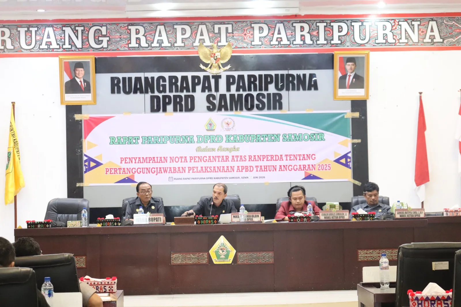 Wakil Bupati Samosir Sampaikan Nota Pengantar Ranperda Pertanggungjawaban Pelaksanaan APBD Tahun Anggaran 2025