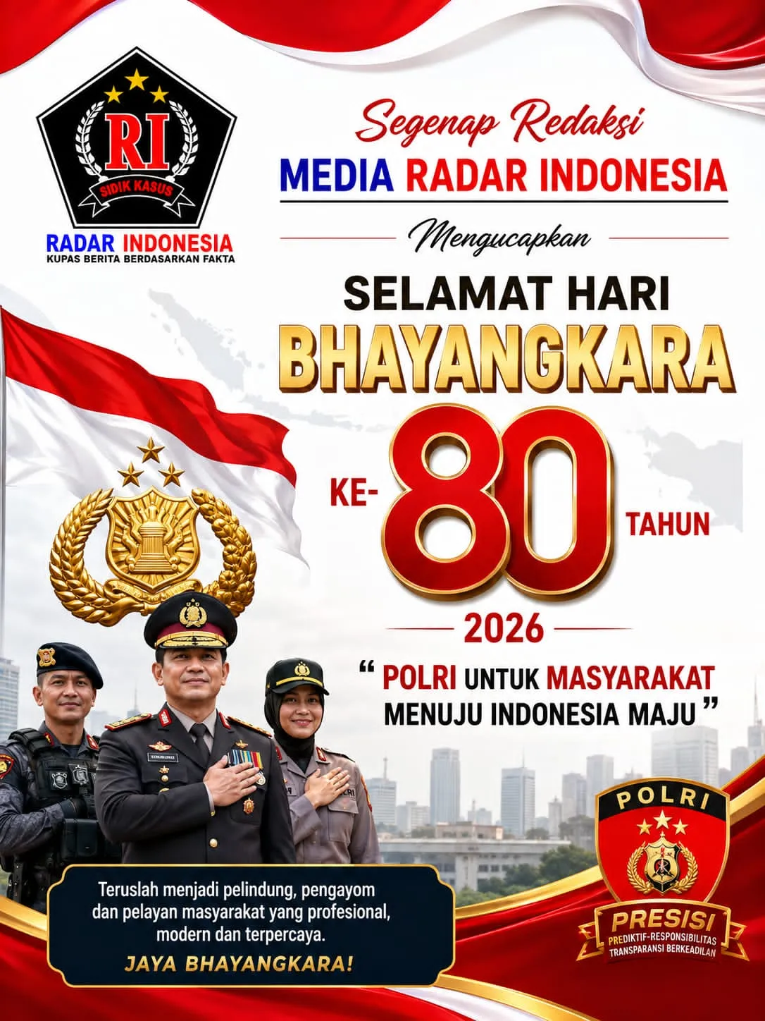 Selamat Hari Bhayangkara ke 80 Tahun