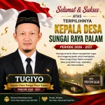 Tugio Resmi Terpilih Menjadi Kepala Desa Sungai Raya Dalam.