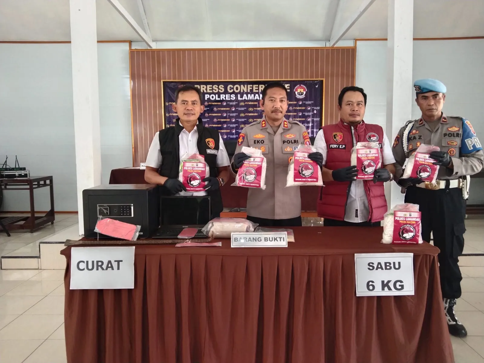 Polres Lamandau Ungkap Dua Kasus Narkotika, Sabu Hampir 6 Kilogram Disita