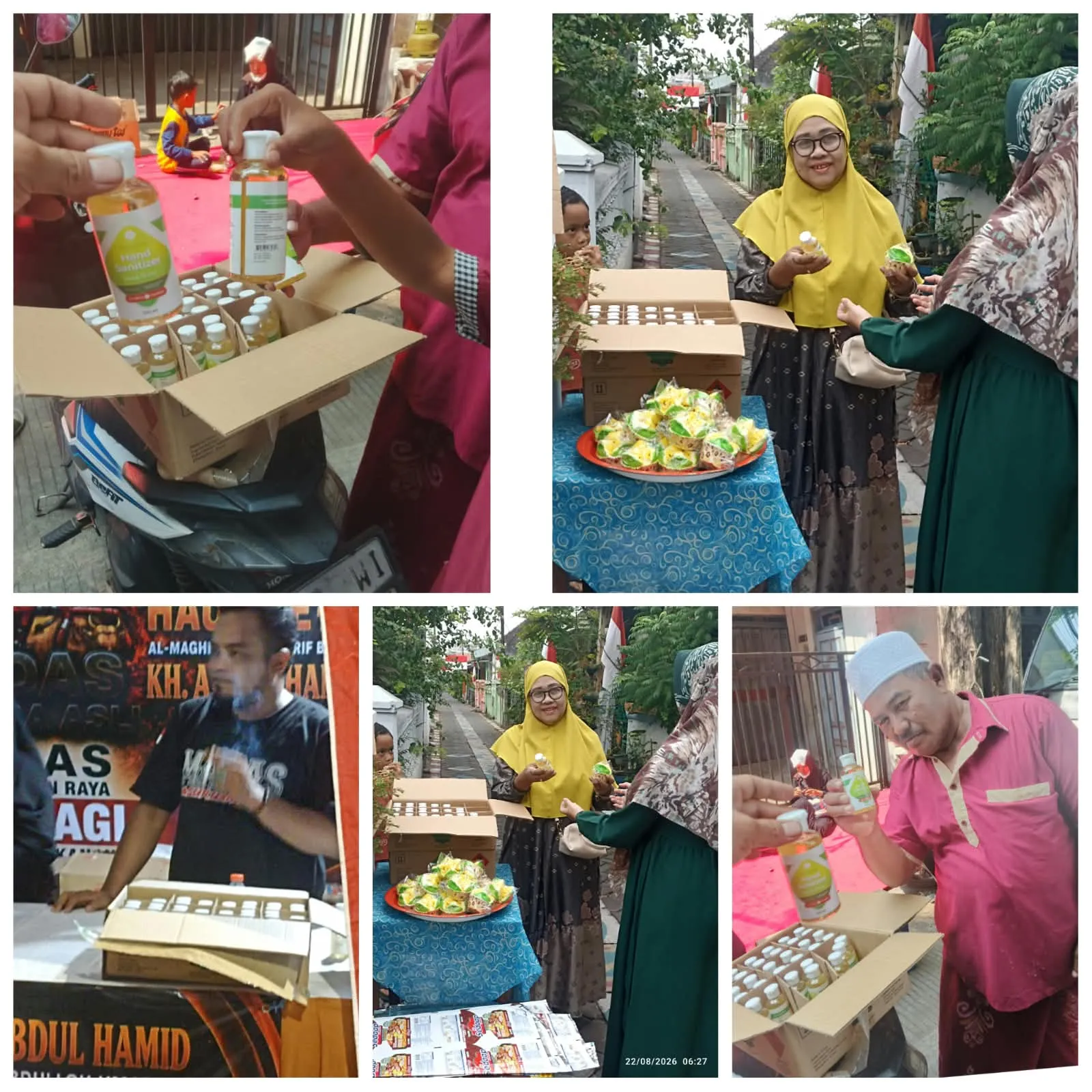 3.000 Hand Sanitizer Dan Kue Dibagikan Secara Gratis di Haul KH. Abdul Hamid
