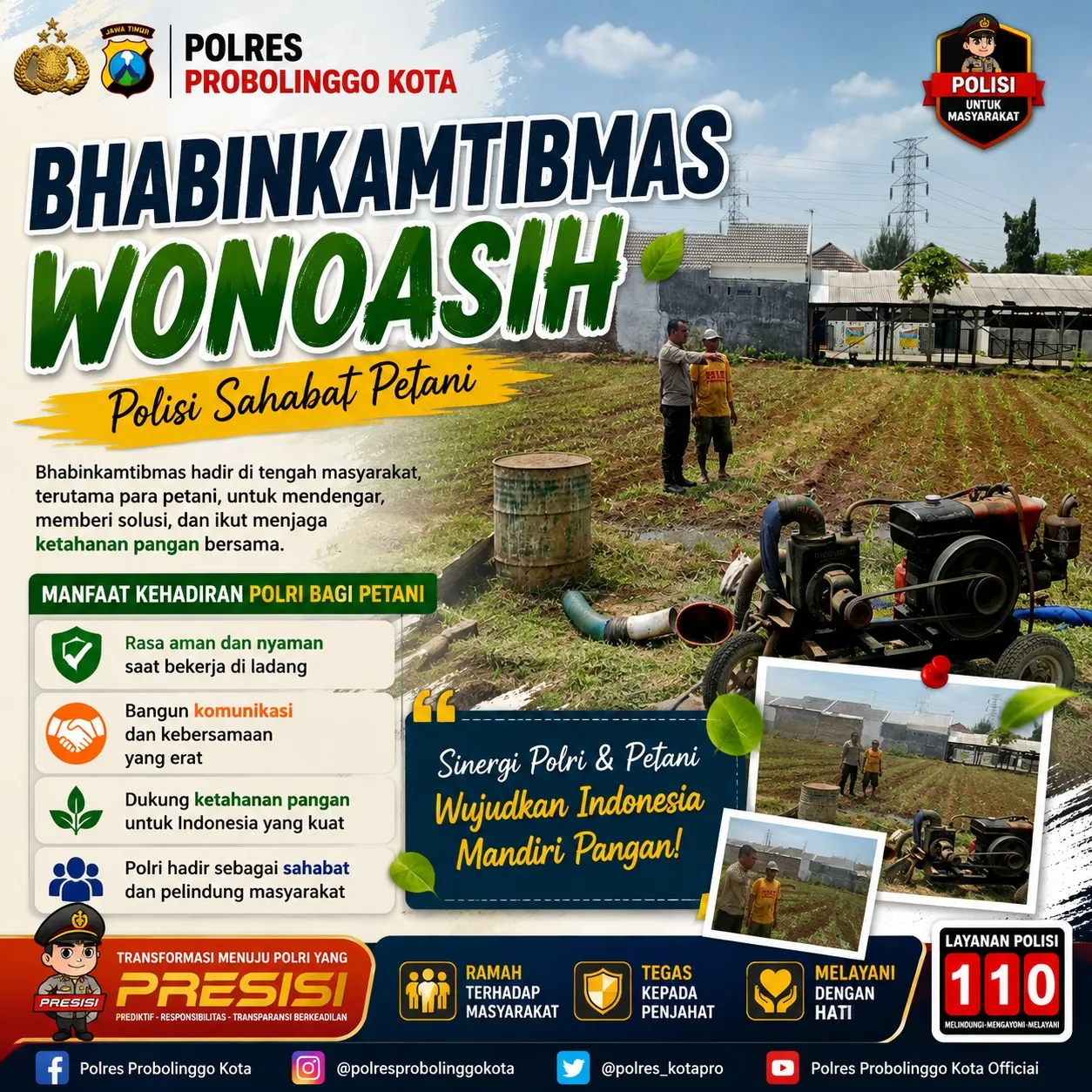 Polisi Pantau Lahan Jagung 50 Hektare di Sumberasih, Target Panen 25 Oktober