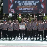 Kapolresta Sumenep Pimpin Apel Jam Pimpinan dan Penyerahan Bantuan Kemanusiaan untuk Korban Gempa NTT