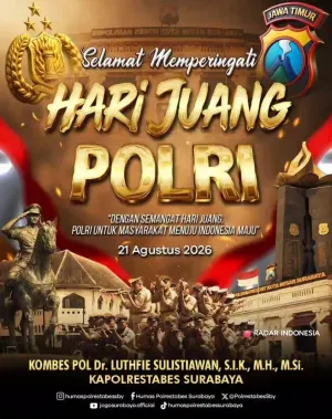 Kapolrestabes Surabaya Kombes Luthfie Sulistiawan Ucapkan Selamat Hari Juang Polri 2026: Polri untuk Masyarakat Menuju Indonesia Maju
