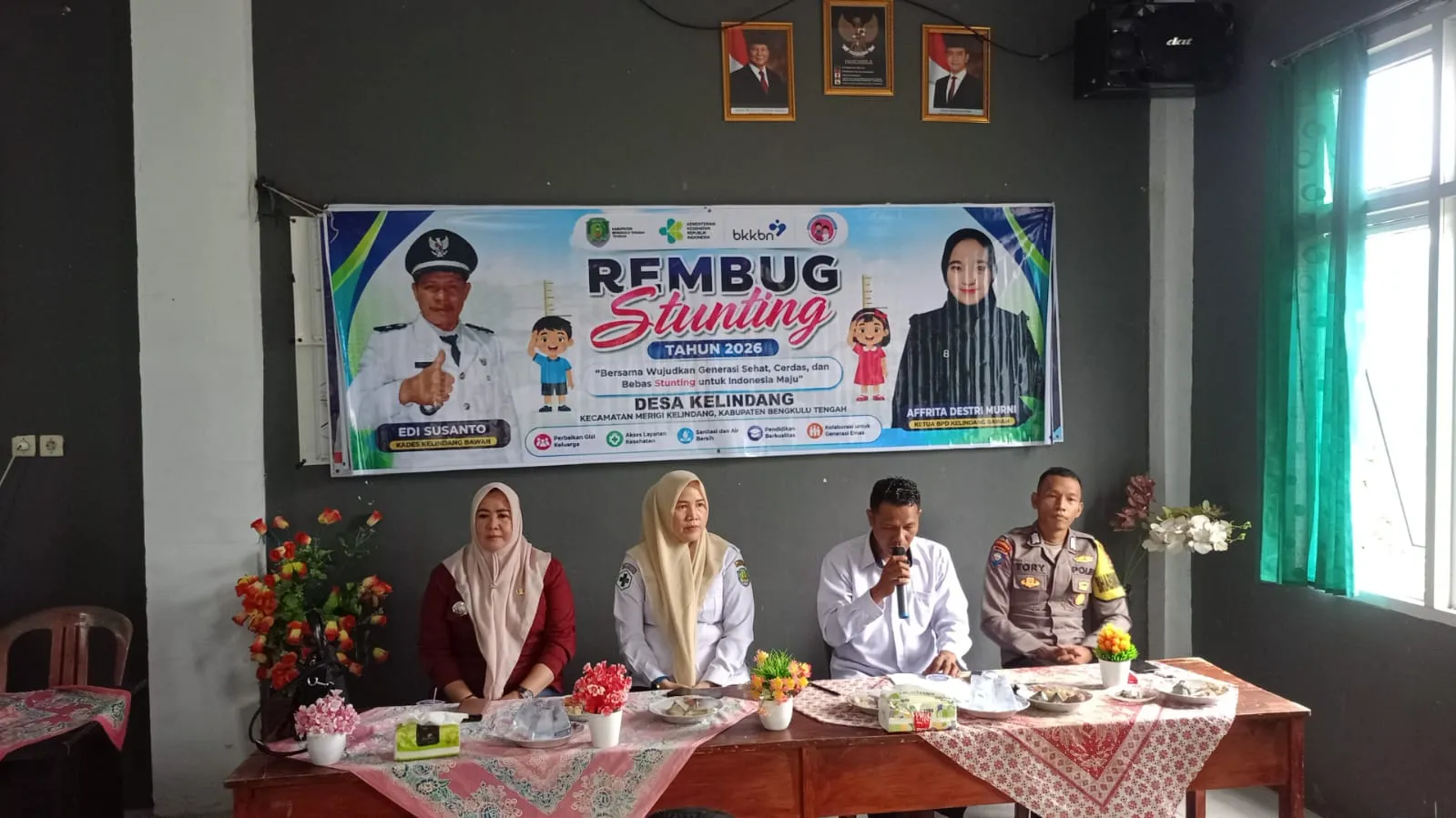Rembug Stunting Di Desa Kelindang Bertemahkan Wujudkan Generasi sehat, Cerdas dan Bebas stunting Untuk Indonesia Maju