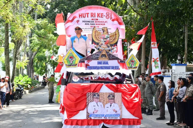 Mensukseskan Hari Kemerdekaan, Karnaval Mobil Hias Organisasi Perangkat Daerah dan Instansi Lainnya se-Kabupaten Samosir Dipamerkan