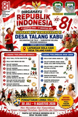Warga Desa Talang Kabu Gelar Lomba 17 Agustus HUT RI ke-81 dengan Penuh Meriah