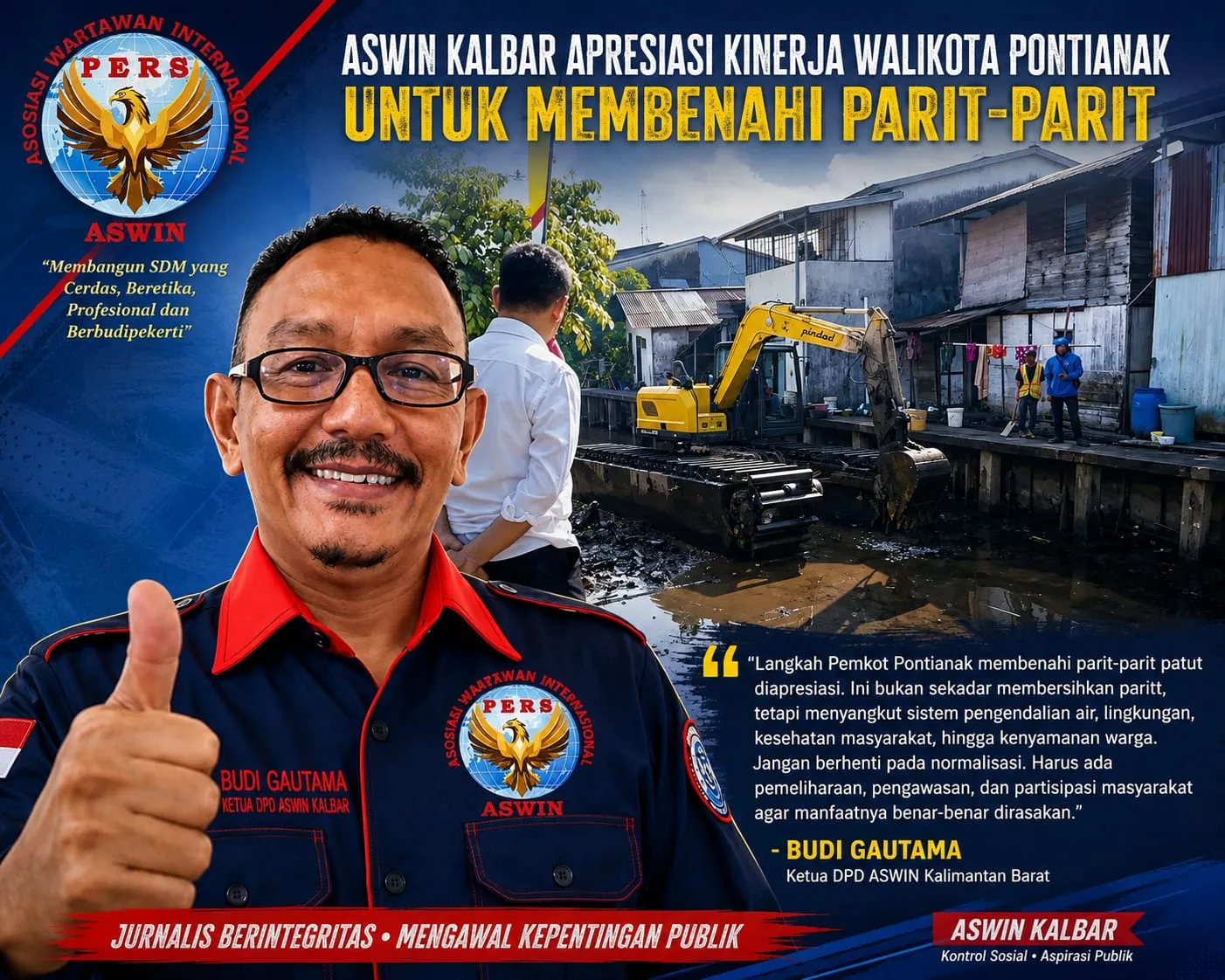 ASWIN Kalbar Apresiasi Pembenahan Parit, Dikota Pontianak