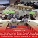 Kejari Bondowoso Gelar Rapat Koordinasi Pendampingan Hukum Kontrak 15 Paket Pekerjaan Dinas BSBK Tahun Anggaran 2026.