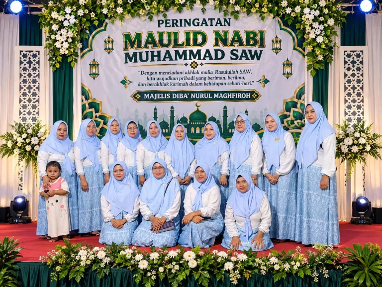 Majelis Diba’ Nurul Maghfiroh dan Samroh Al-Barokah Gelar Maulid Nabi Muhammad S.A.W.