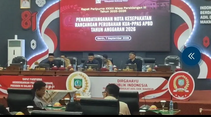 APBD Perubahan Beltim 2026 Bertambah Rp10 Miliar Menjadi Rp 820 Miliar