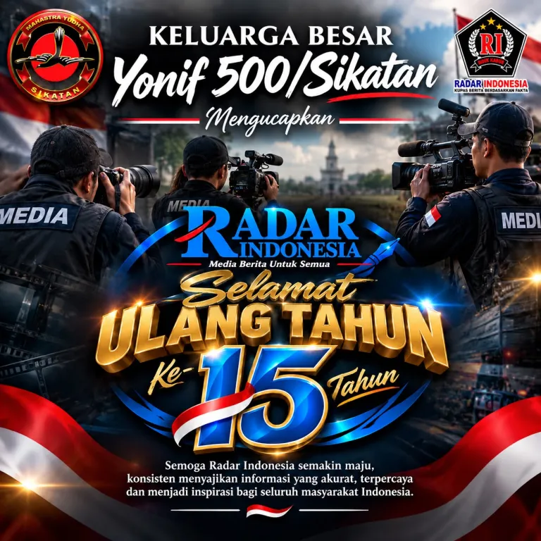 Batalyon Infanteri 500/Sikatan Berikan Ucapan Selamat HUT ke-15 Radar Indonesia