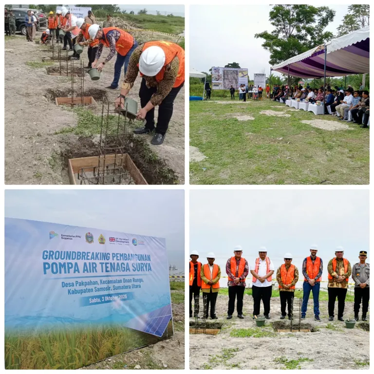 Hasil Sinergi Dengan Pemerintah Pusat, Groundbreaking Pembangunan Pompa Air Tenaga Surya 6,9 Miliar di Desa Pakpahan Kecamatan Onan Runggu Dimulai