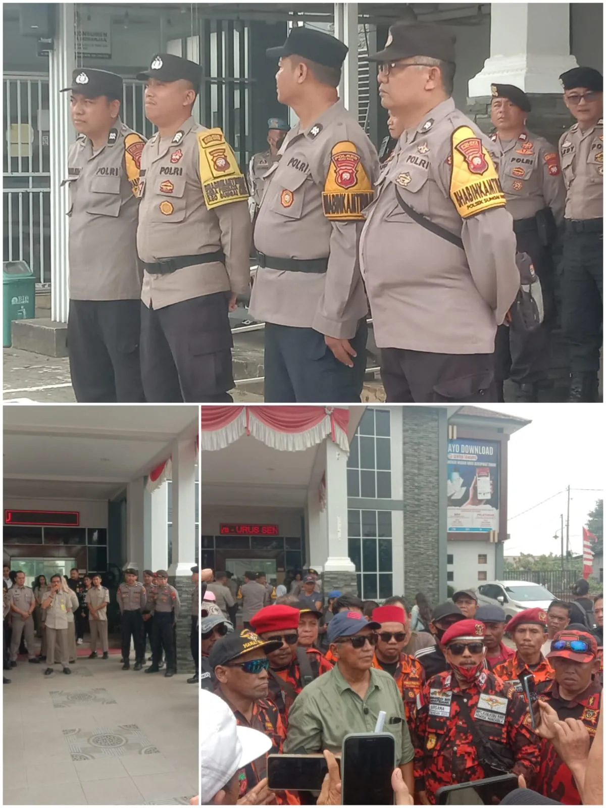 Personil Polres Kubu Raya Ikut Serta Mengawal Jalan Nya Demo di BPN Kubu Raya