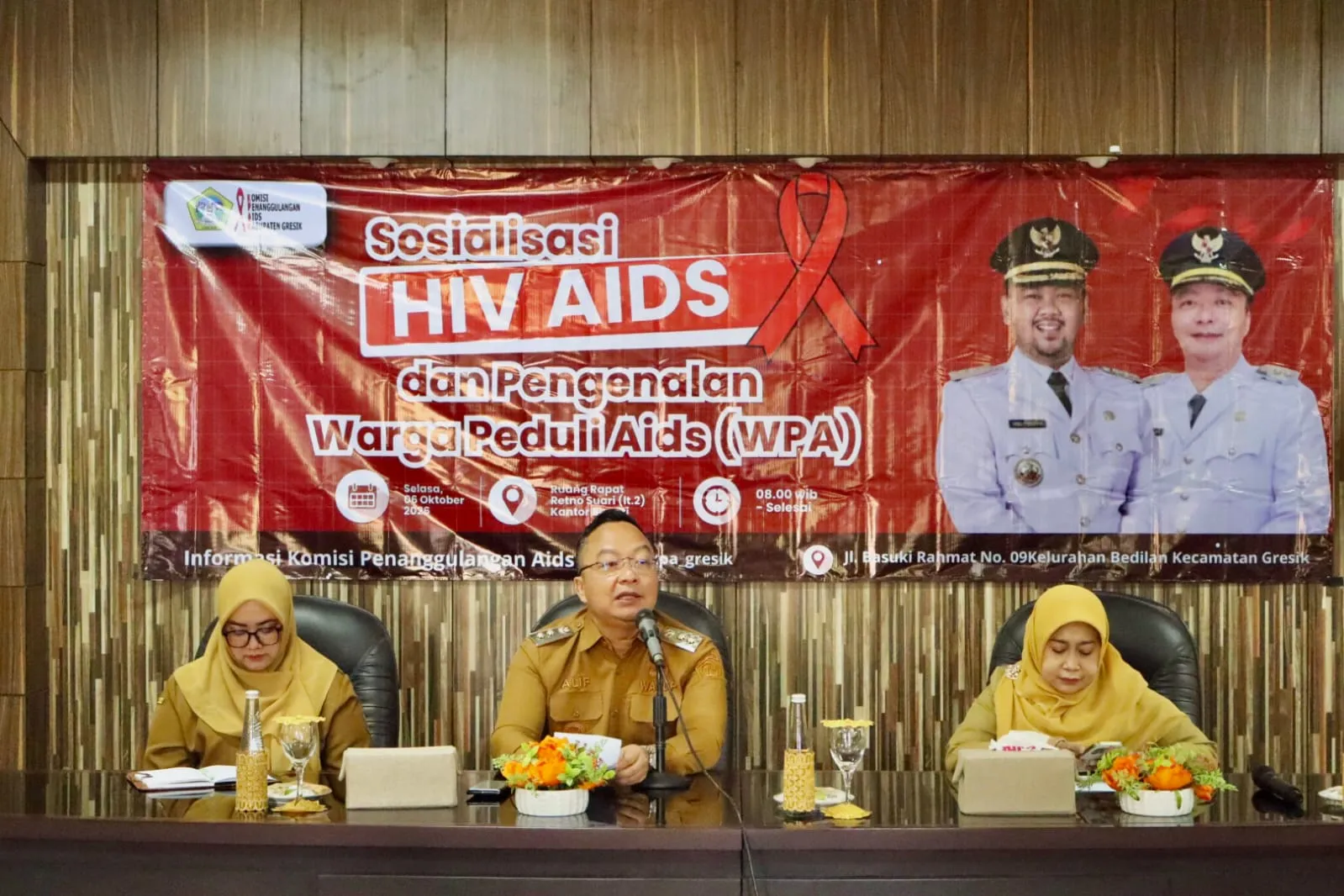 Buka Sosialisasi, Wabup Alif Tekankan Kolaborasi dan Dukungan Bersama dalam Penanggulangan HIV/AIDS di Gresik