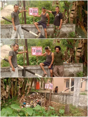 Walaupun Sudah Diberikan Dihimbau , Namun Warga Komplek Hosana Gracia RT.013/ RW .07 Tetap Membuang Sampah Dipinggir Parit