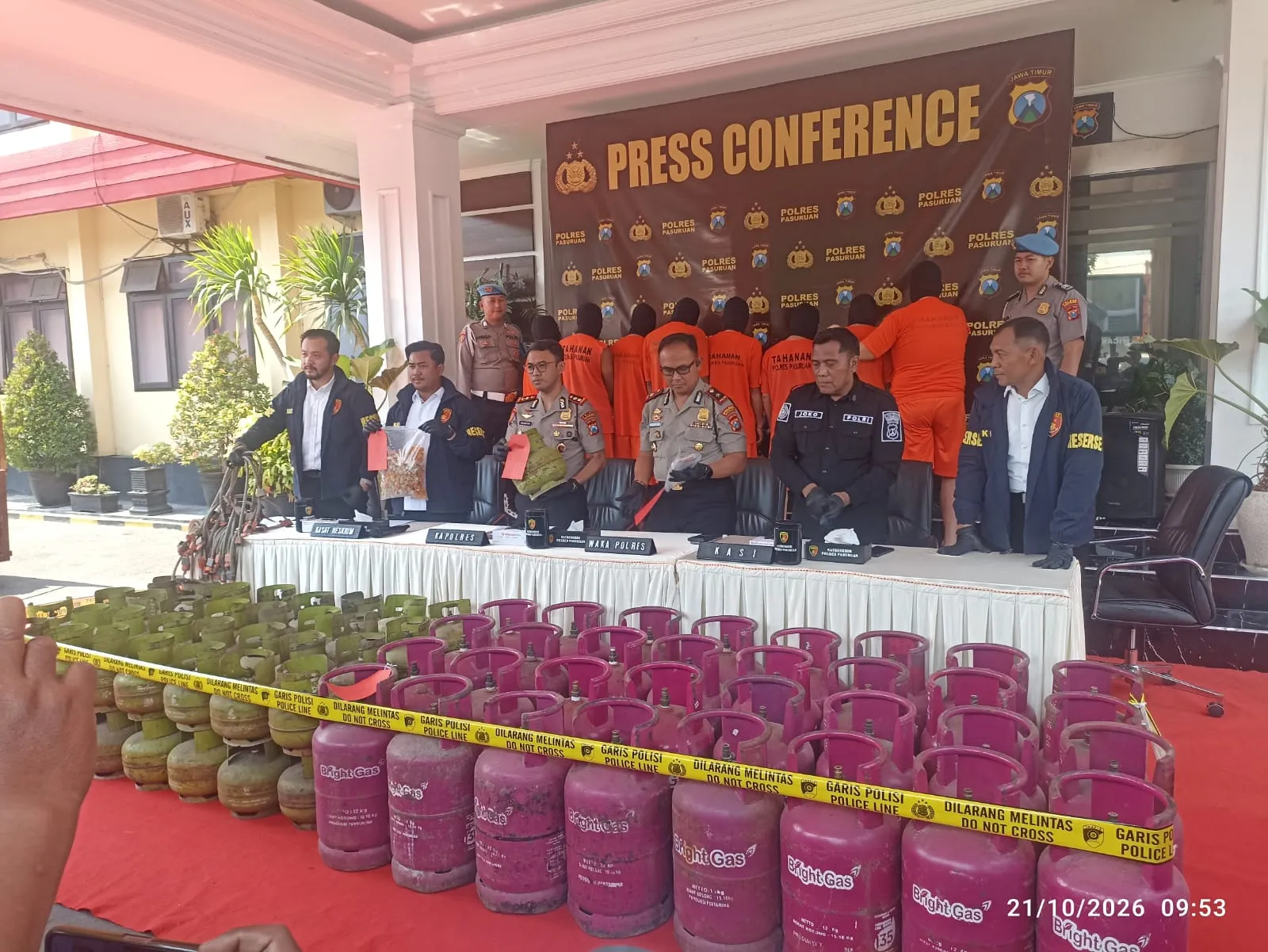 Polres Pasuruan Tetapkan Delapan Tersangka Kasus Penyalahgunaan LPG Subsidi, Ratusan Tabung Disita