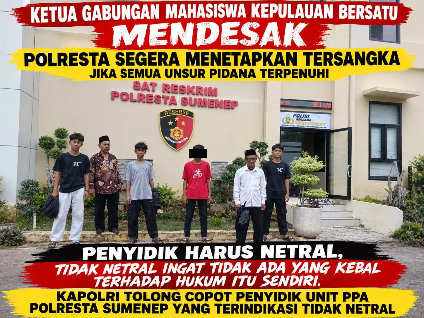 Kasus Dugaan Penganiayaan Anak Di Kangayan Disorot Tajam! Udi, Ketua Gabungan Mahasiswa Kepulauan Bersatu, Desak Polresta Sumenep Berikan Kepastian Hukum