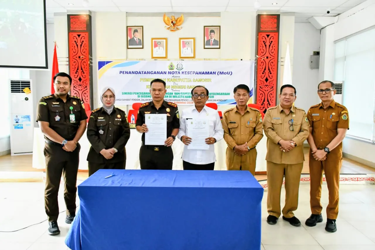 Pemkab Samosir Melalui Disdikpora Teken MoU Dengan Kejari Samosir Tentang Penyelenggaraan Pendidikan